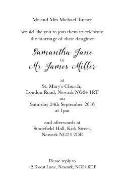 wording wedding invitation parents informal